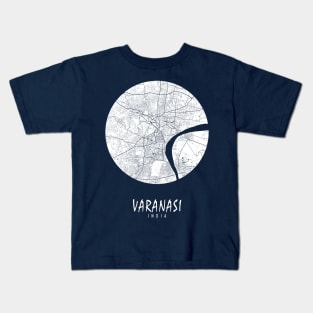 Varanasi, India City Map - Full Moon Kids T-Shirt